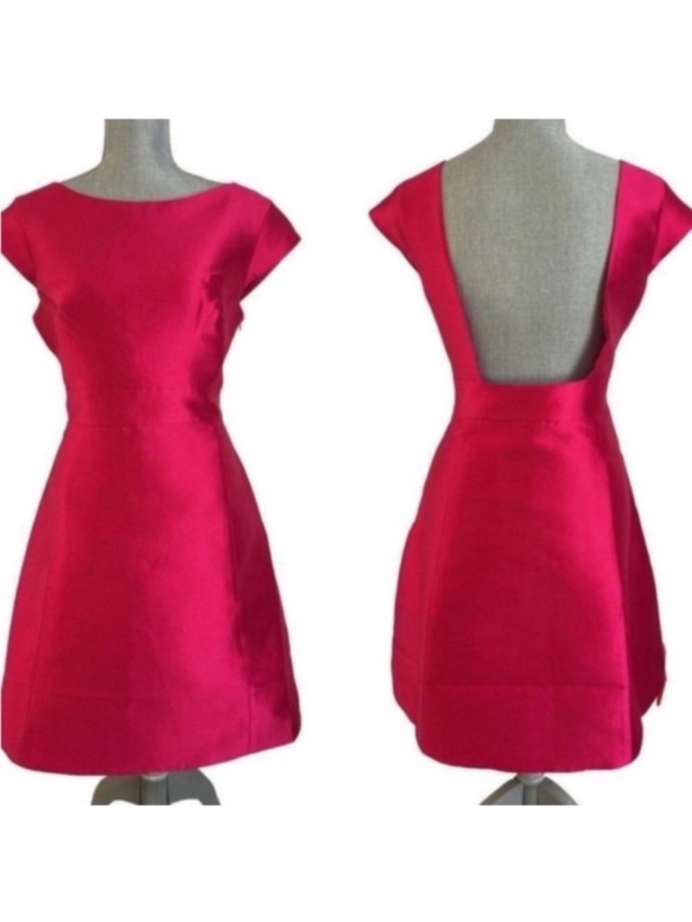 KATE SPADE Backless Mini Dress In Full Bloom Sweetheart Pink Cap Sleeve Size 4